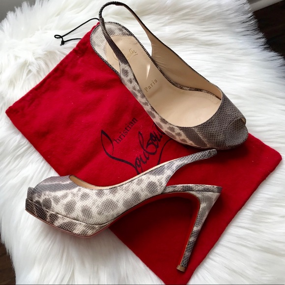Christian Louboutin Shoes - Authentic Christian Louboutin Snake Skin Slingback